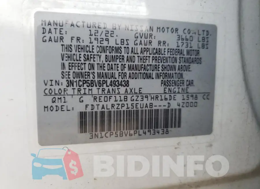 3N1CP5BV6PL493438 Photo# 12
