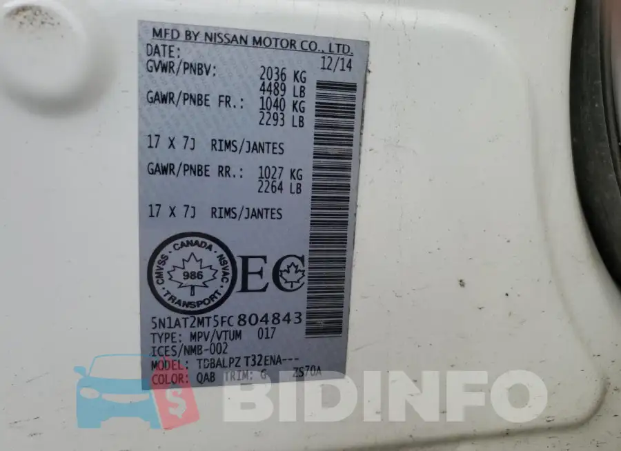 5N1AT2MT5FC804843 Photo# 12
