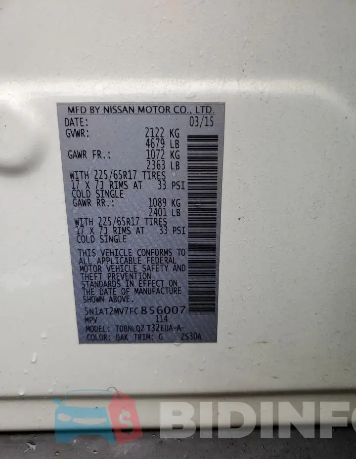 5N1AT2MV7FC856007 Photo# 13