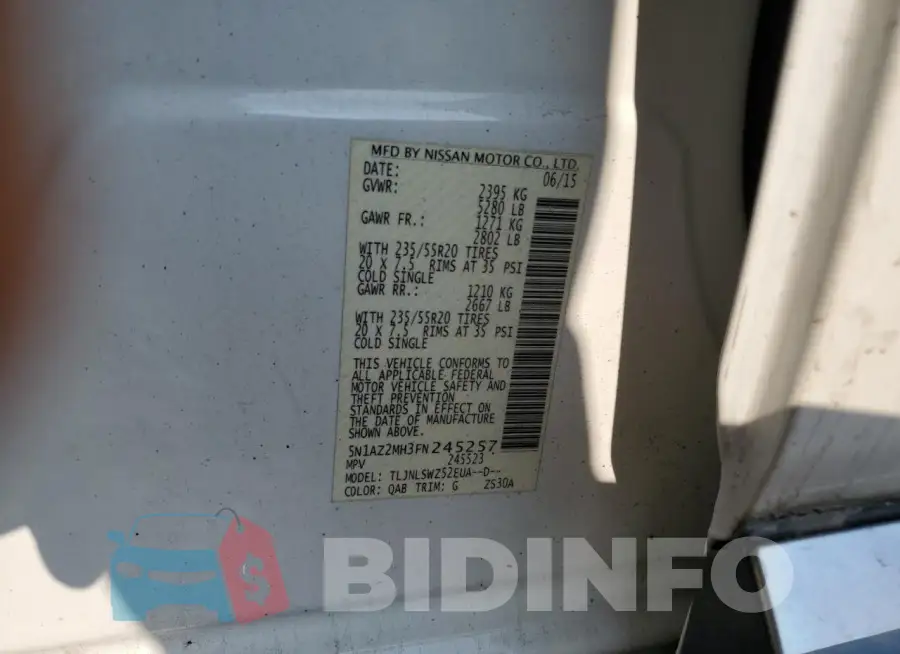 5N1AZ2MH3FN245257 Photo# 12