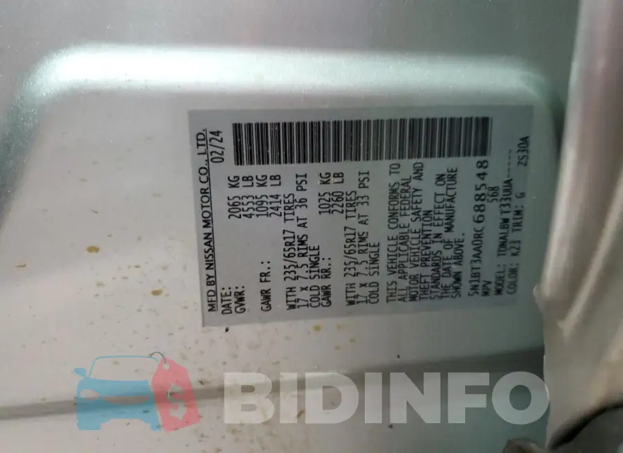 5N1BT3AA0RC688548 Photo# 13