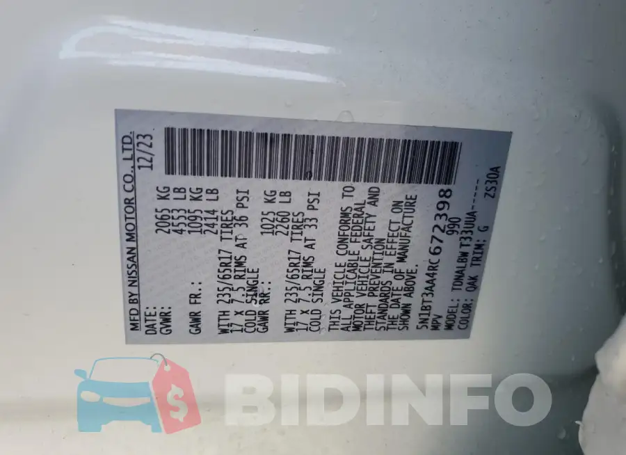5N1BT3AA4RC672398 Photo# 13