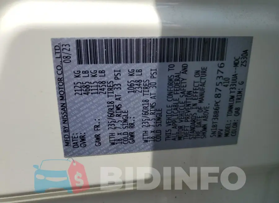 5N1BT3BB6PC875376 Photo# 14