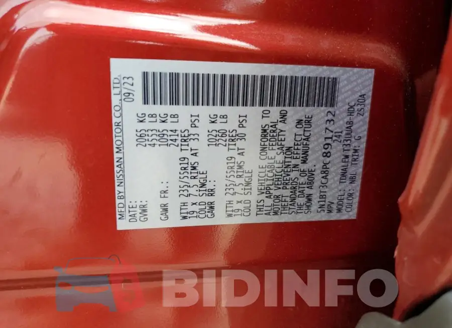 5N1BT3CA8PC891732 Photo# 13