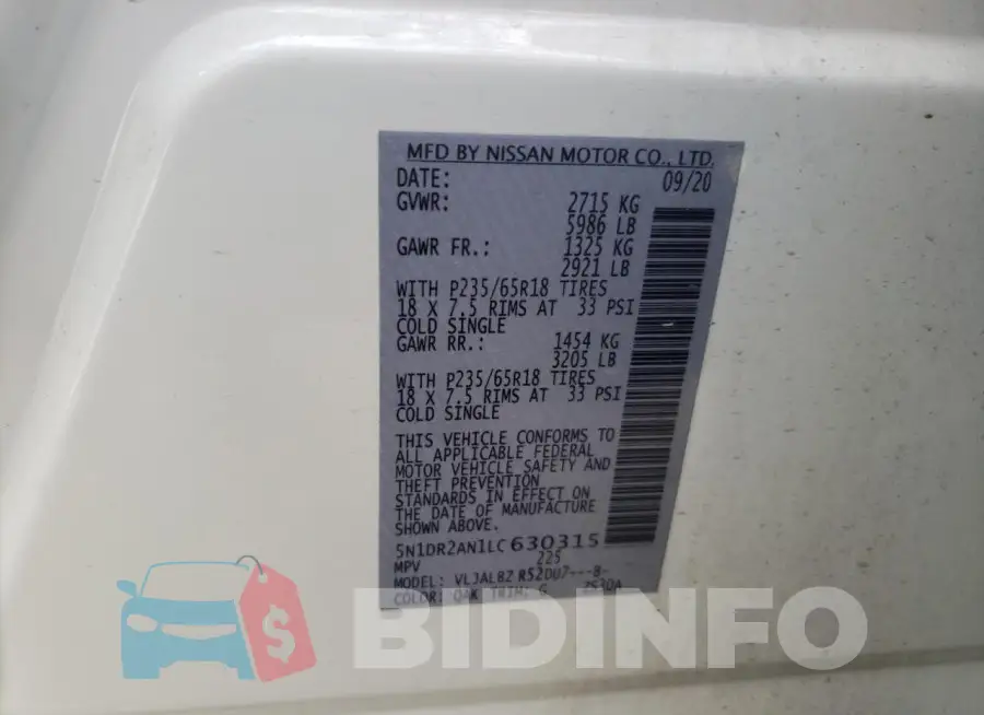 5N1DR2AN1LC630315 Photo# 13
