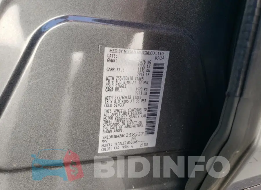 5N1DR3BA2RC258557 Photo# 13