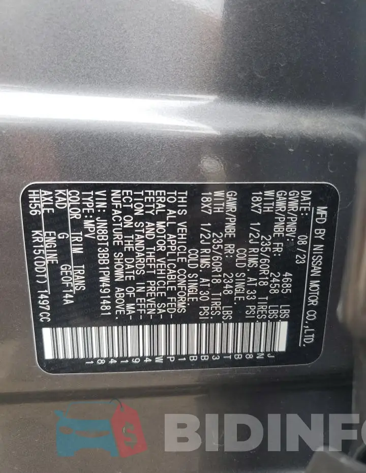 JN8BT3BB1PW491481 Photo# 13
