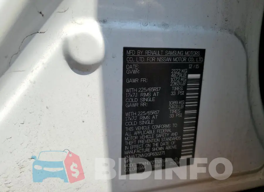 KNMAT2MV2GP632271 Photo# 13