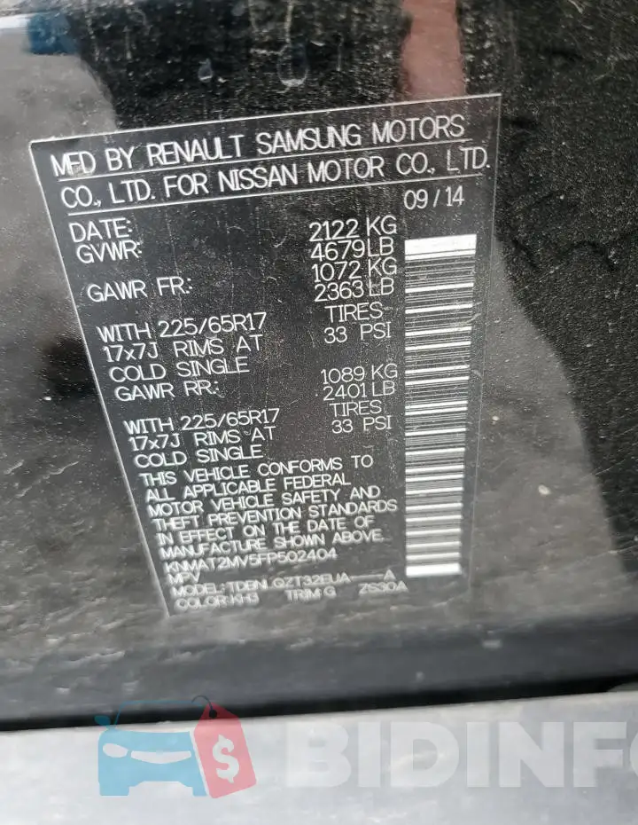 KNMAT2MV5FP502404 Photo# 13