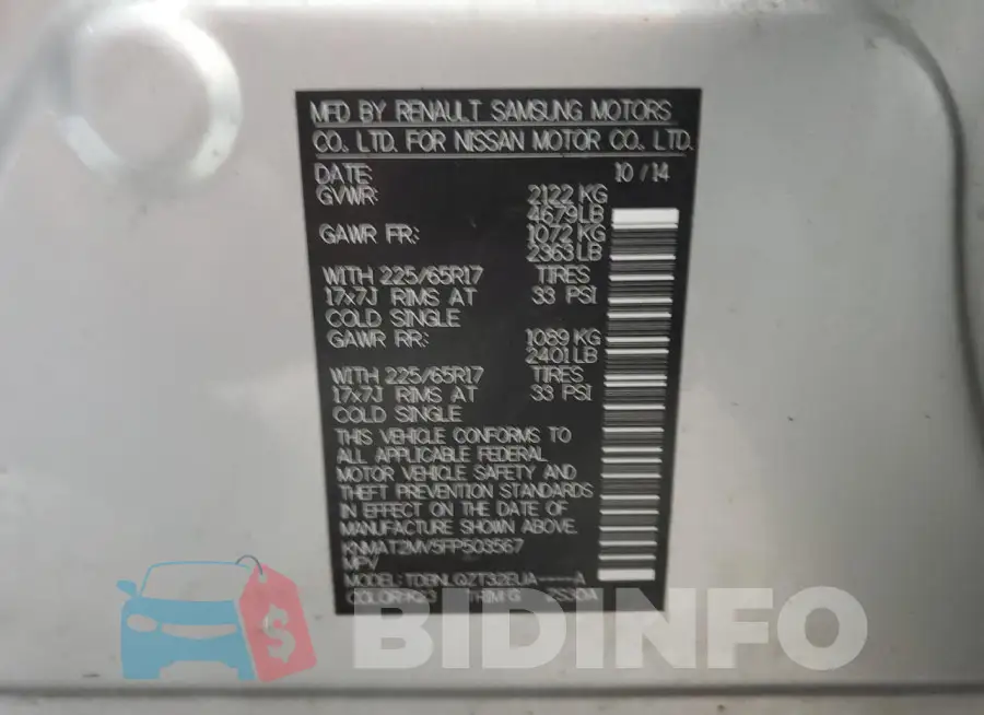 KNMAT2MV5FP503567 Photo# 13