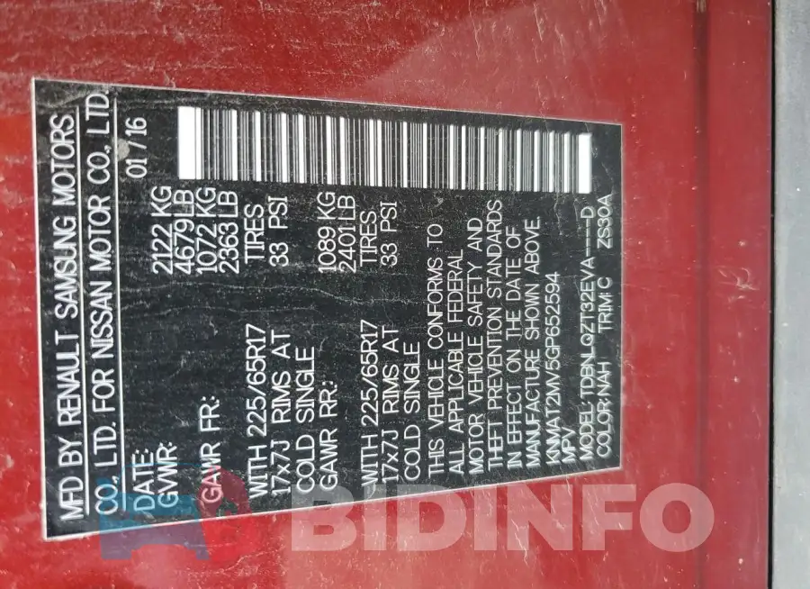 KNMAT2MV5GP652594 Photo# 13