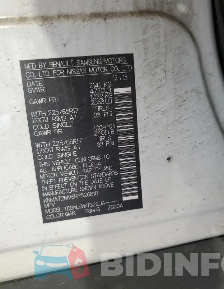 KNMAT2MV6KP526818 Photo# 13