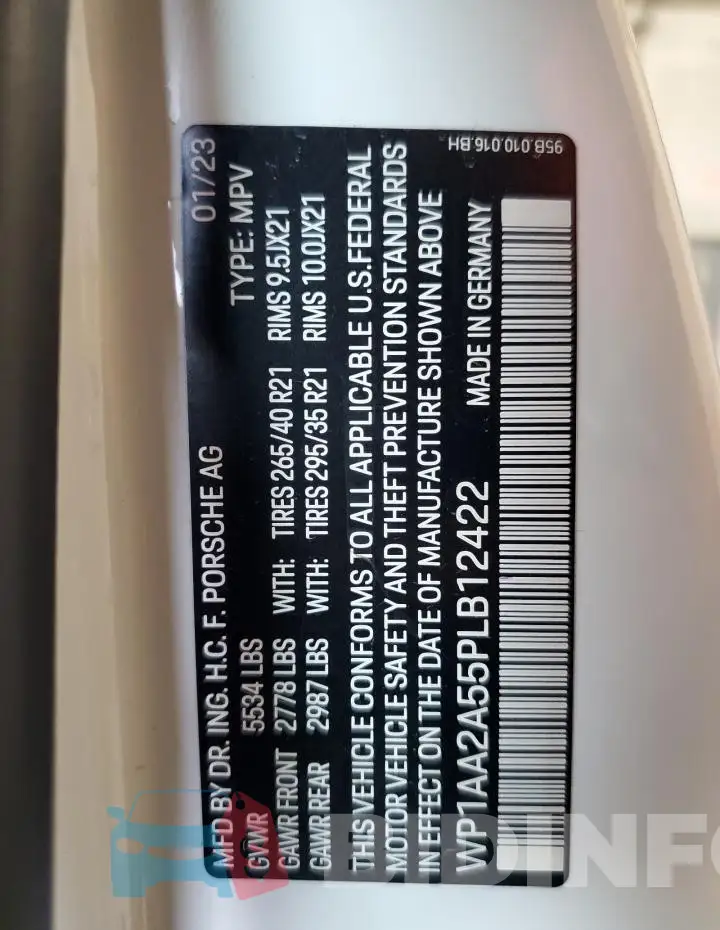 WP1AA2A55PLB12422 Photo# 13