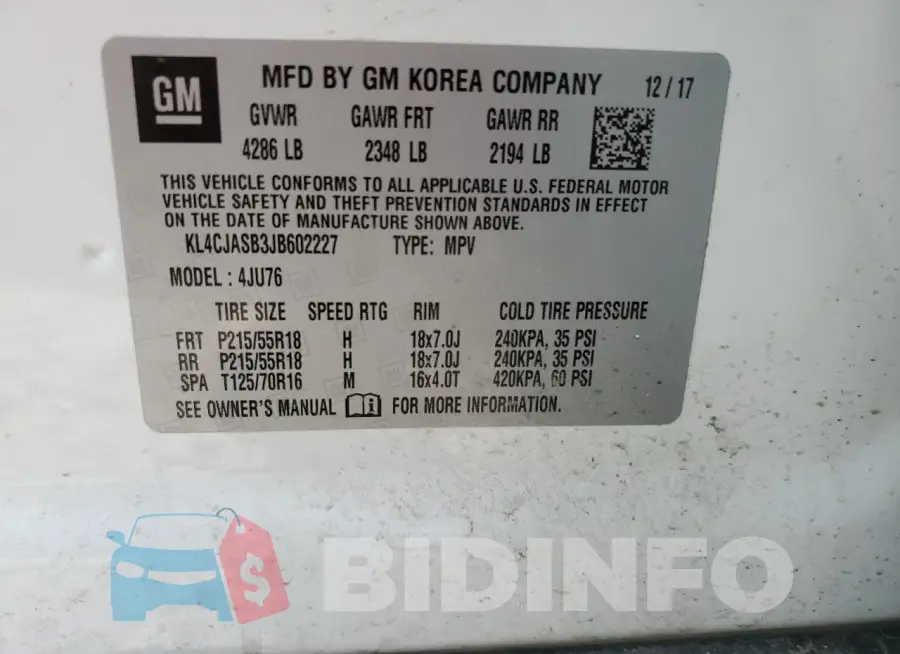 KL4CJASB3JB602227 Photo# 13