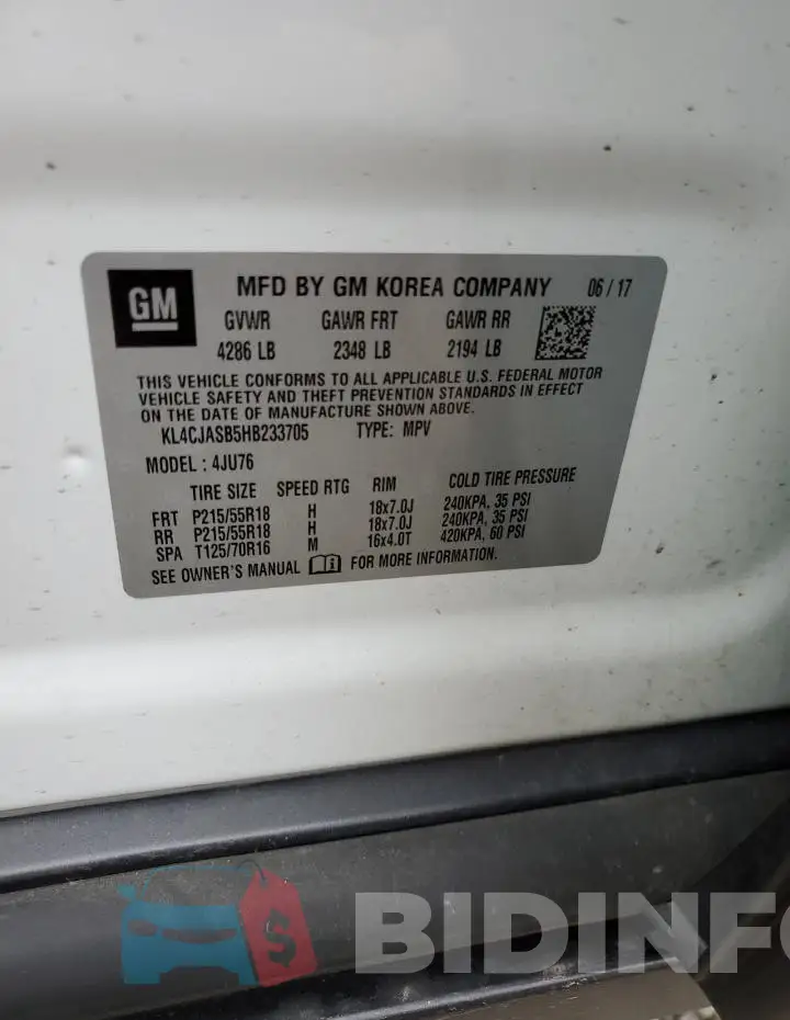 KL4CJASB5HB233705 Photo# 12