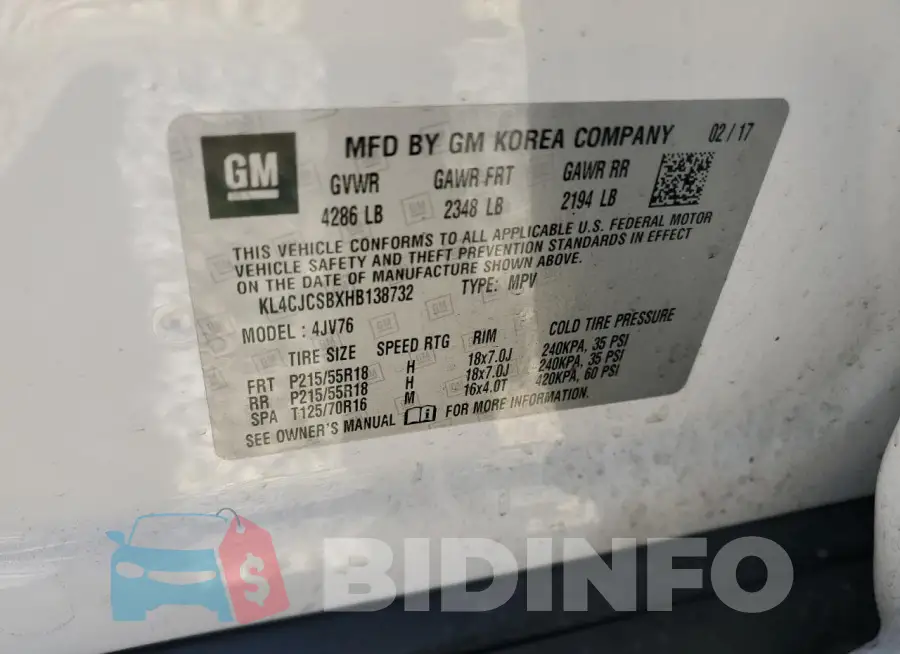 KL4CJCSBXHB138732 Photo# 13