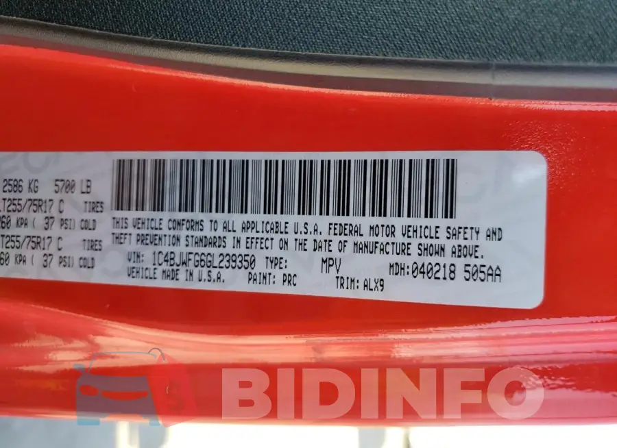 1C4BJWFG6GL239350 Photo# 13