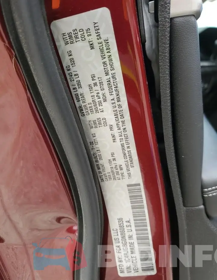 1C4RJGBG0N8608536 Photo# 13