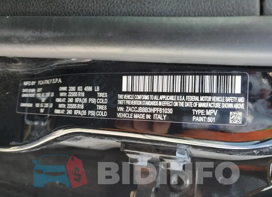 ZACCJBBB3HPF61030 Photo# 13
