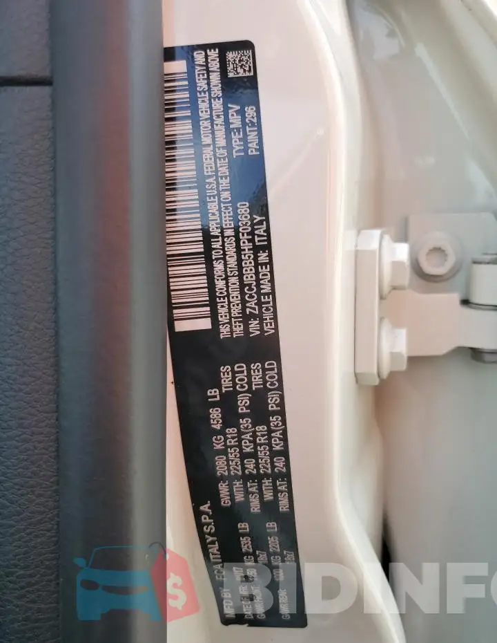 ZACCJBBB5HPF03680 Photo# 13