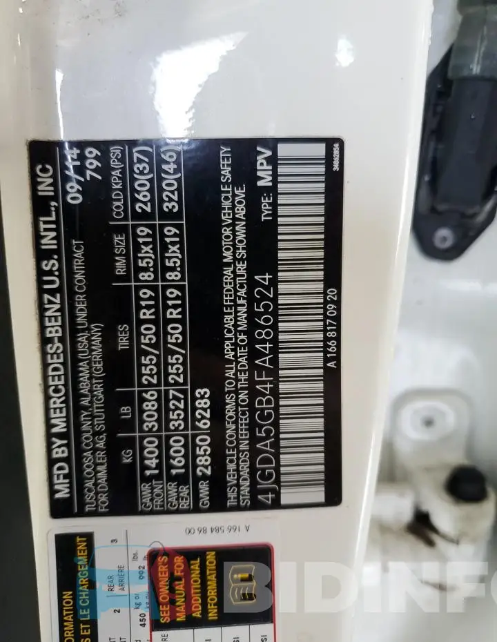 4JGDA5GB4FA486524 Photo# 12