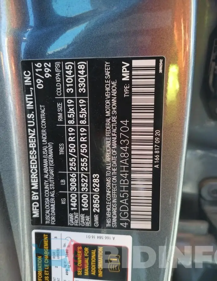 4JGDA5HB4HA843704 Photo# 12