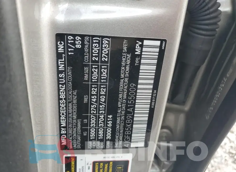 4JGFB5KB9LA155009 Photo# 13