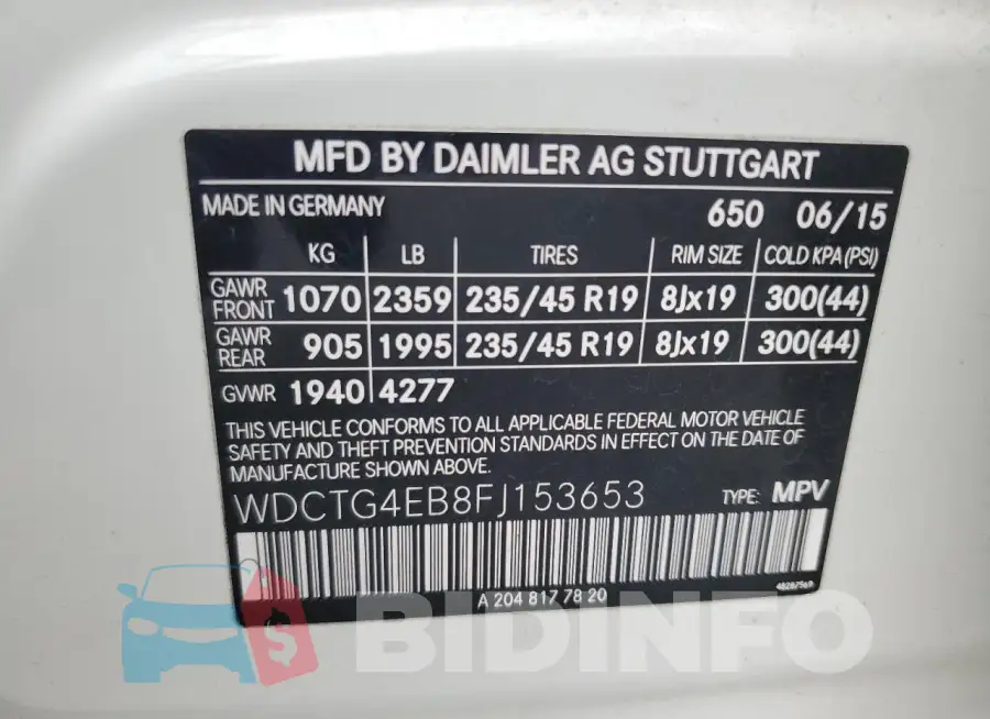 WDCTG4EB8FJ153653 Photo# 13