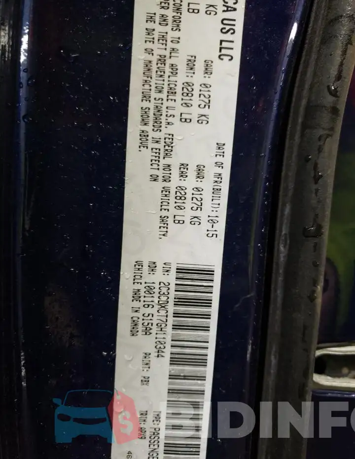 2C3CDXCT7GH110344 Photo# 12