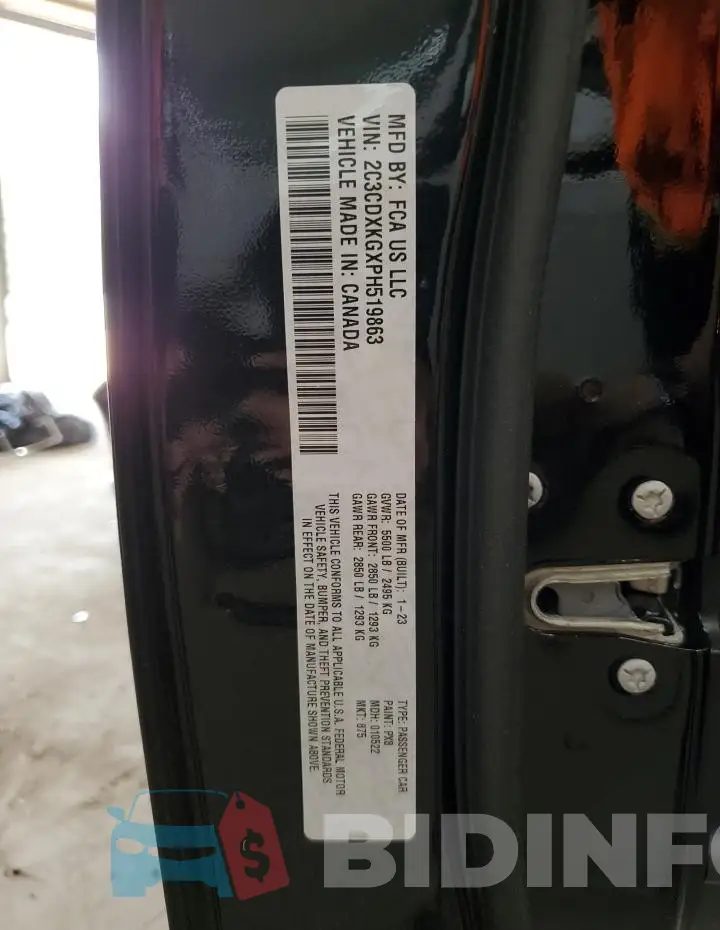 2C3CDXKGXPH519863 Photo# 12