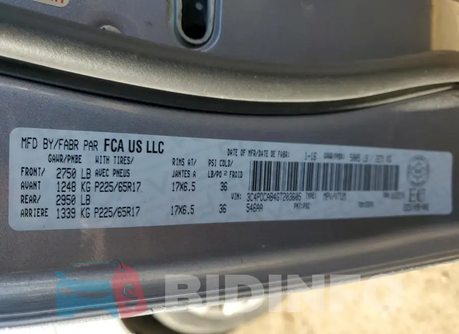 3C4PDCAB4GT203605 Photo# 12