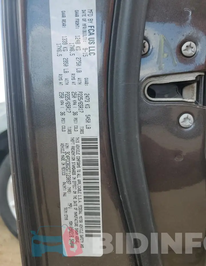 3C4PDCBG2GT123097 Photo# 13