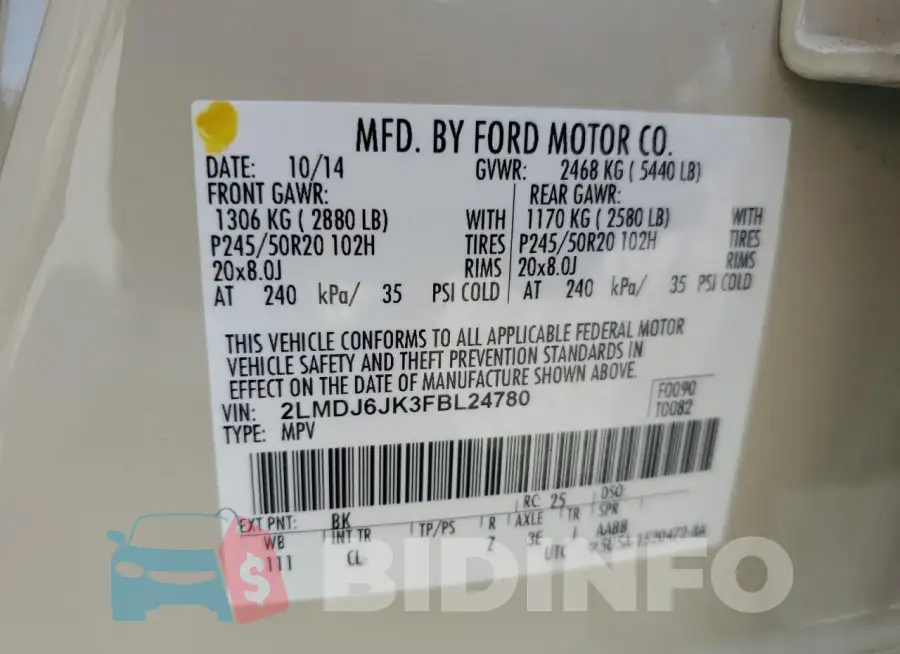 2LMDJ6JK3FBL24780 Photo# 13