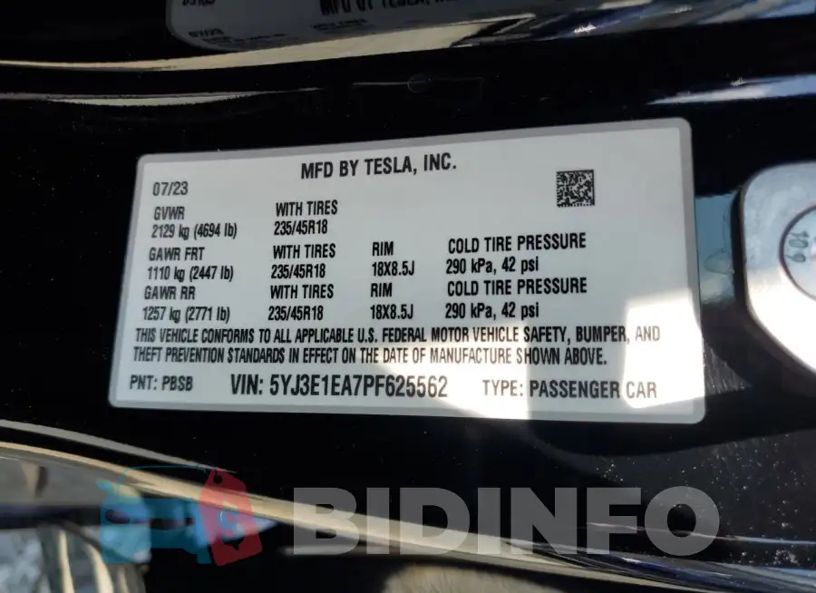 5YJ3E1EA7PF625562 Photo# 12