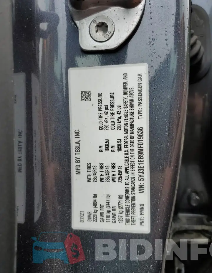5YJ3E1EB9MF019636 Photo# 12