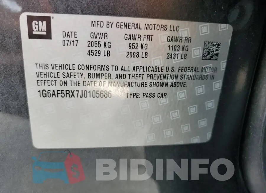 1G6AF5RX7J0105686 Photo# 13