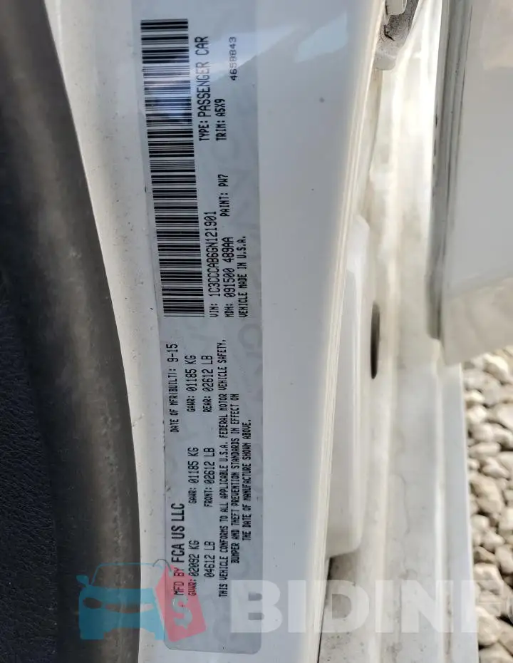 1C3CCCAB6GN121901 Photo# 12