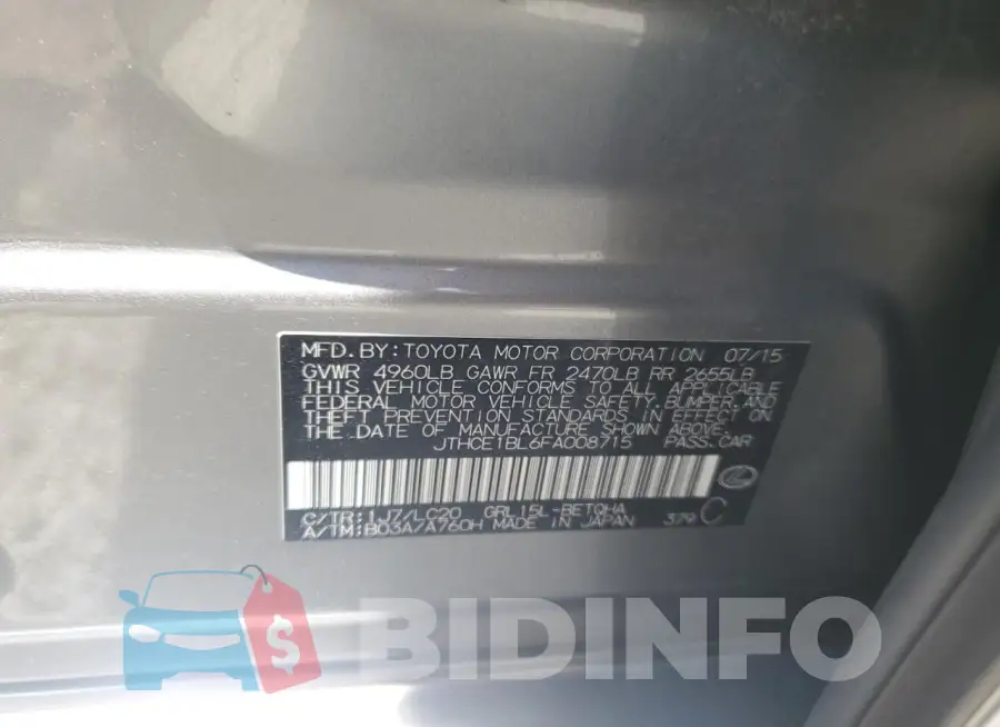 JTHCE1BL6FA008715 Photo# 12