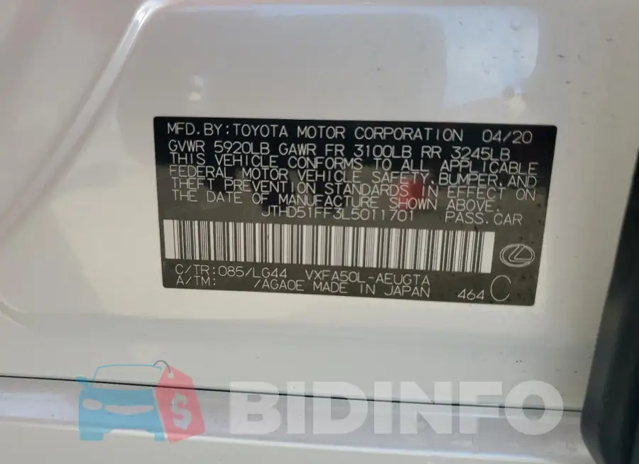 JTHD51FF3L5011701 Photo# 13