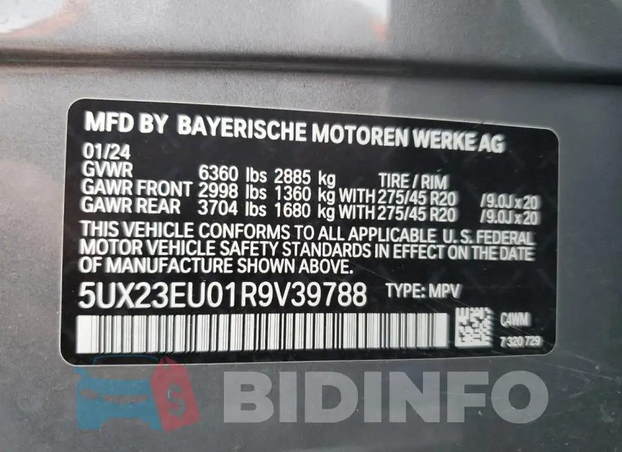 5UX23EU01R9V39788 Photo# 13