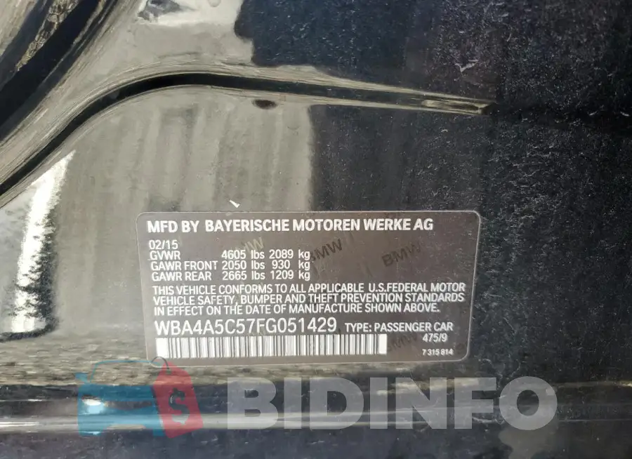 WBA4A5C57FG051429 Photo# 12