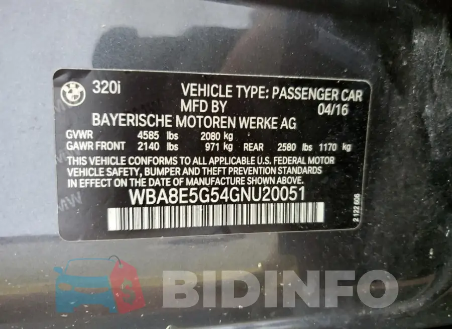 WBA8E5G54GNU20051 Photo# 13