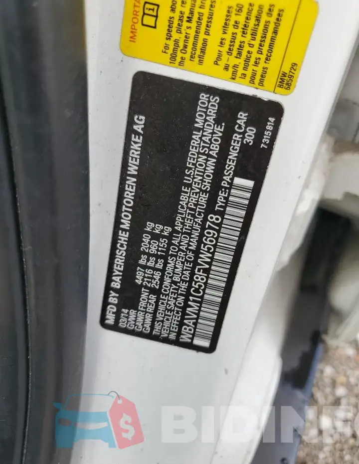 WBAVM1C58FVW56978 Photo# 12