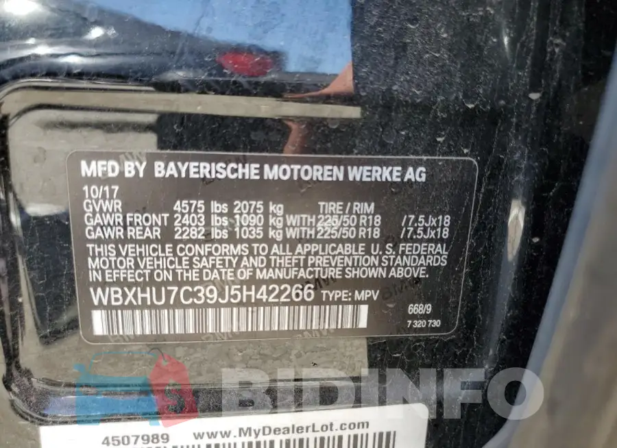 WBXHU7C39J5H42266 Photo# 13
