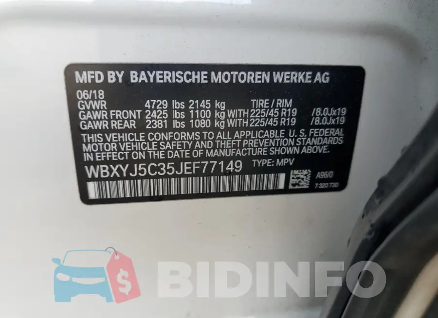 WBXYJ5C35JEF77149 Photo# 14
