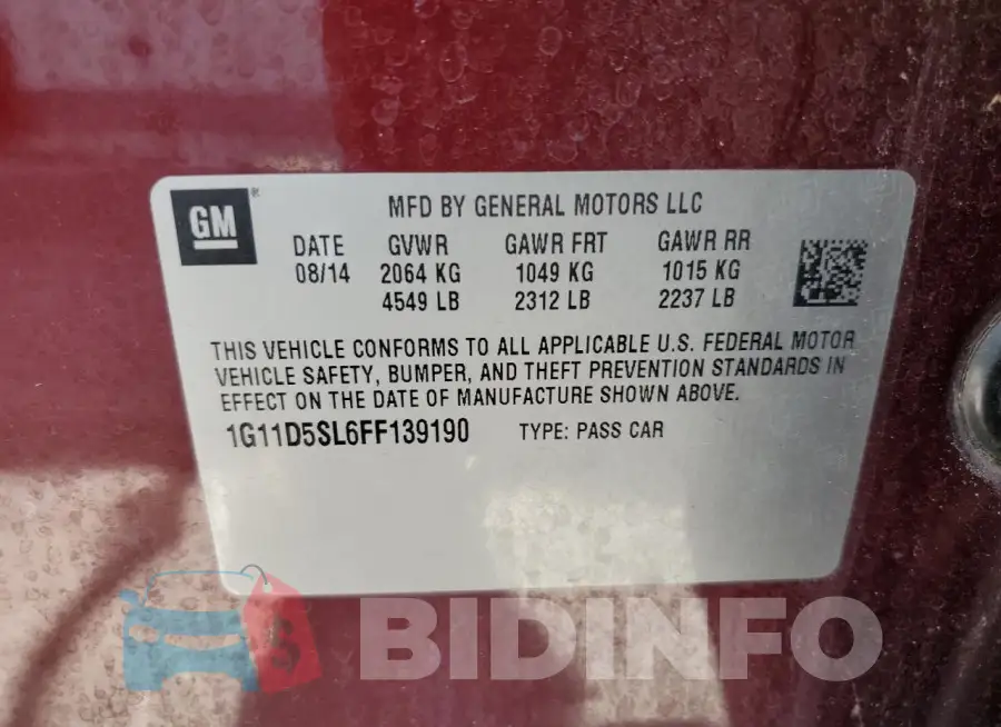 1G11D5SL6FF139190 Photo# 12