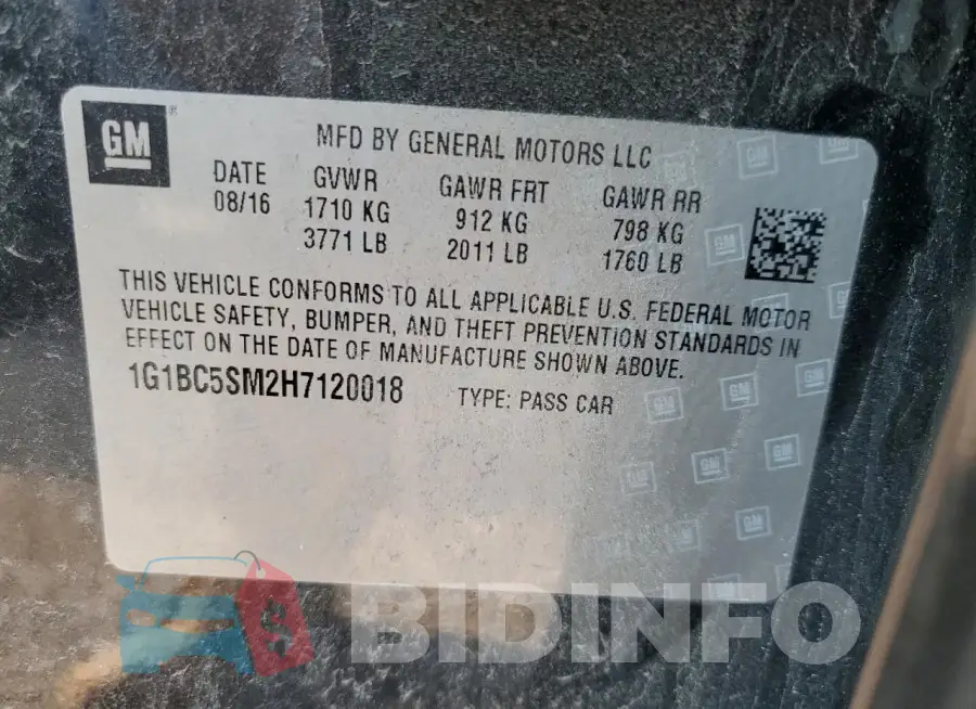1G1BC5SM2H7120018 Photo# 12
