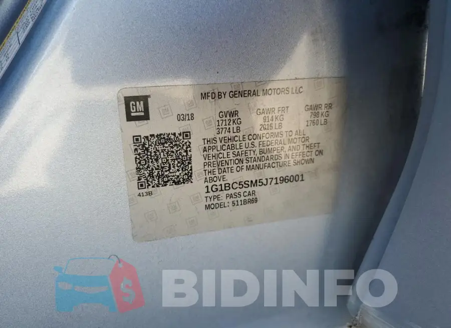 1G1BC5SM5J7196001 Photo# 13