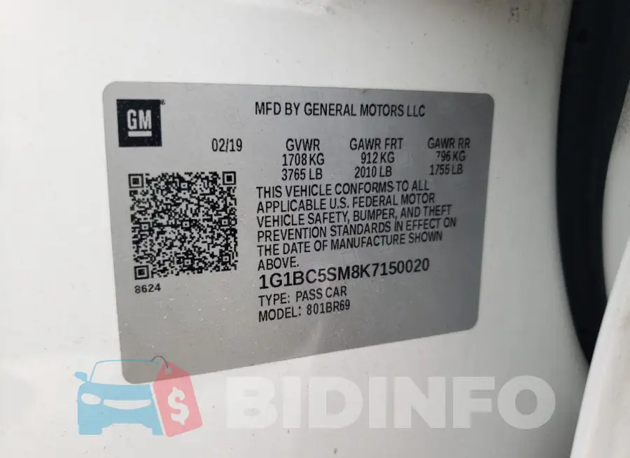 1G1BC5SM8K7150020 Photo# 12