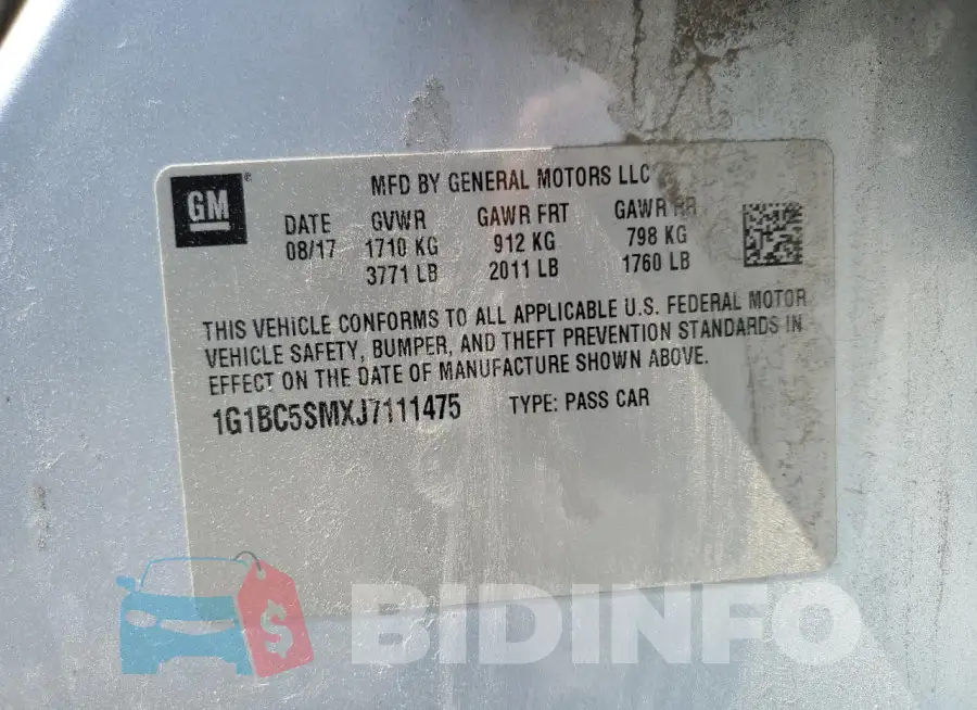 1G1BC5SMXJ7111475 Photo# 12